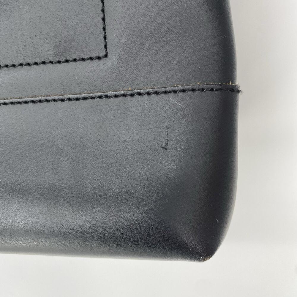 J Crew All Leather Black Uptown Tote Bag Purse - Picture 7 of 10